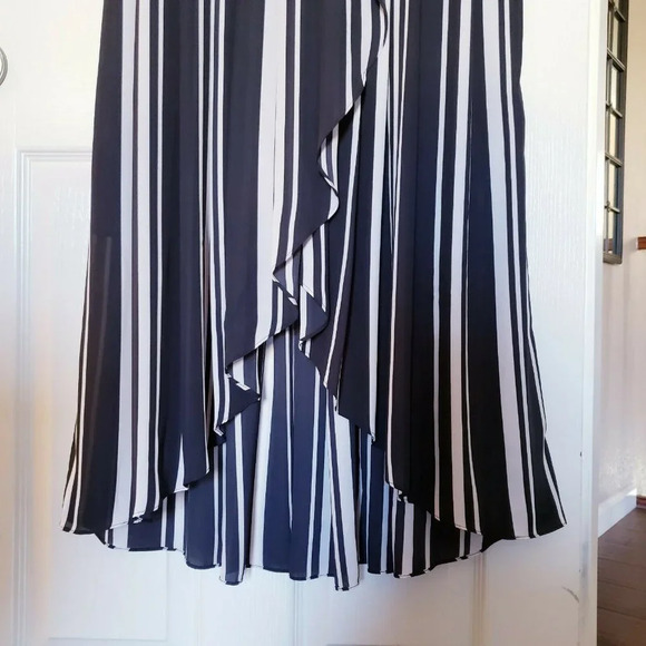 INC International Concepts INC Women's Striped Faux-Wrap High-Low Dress - Picture 6 of 12